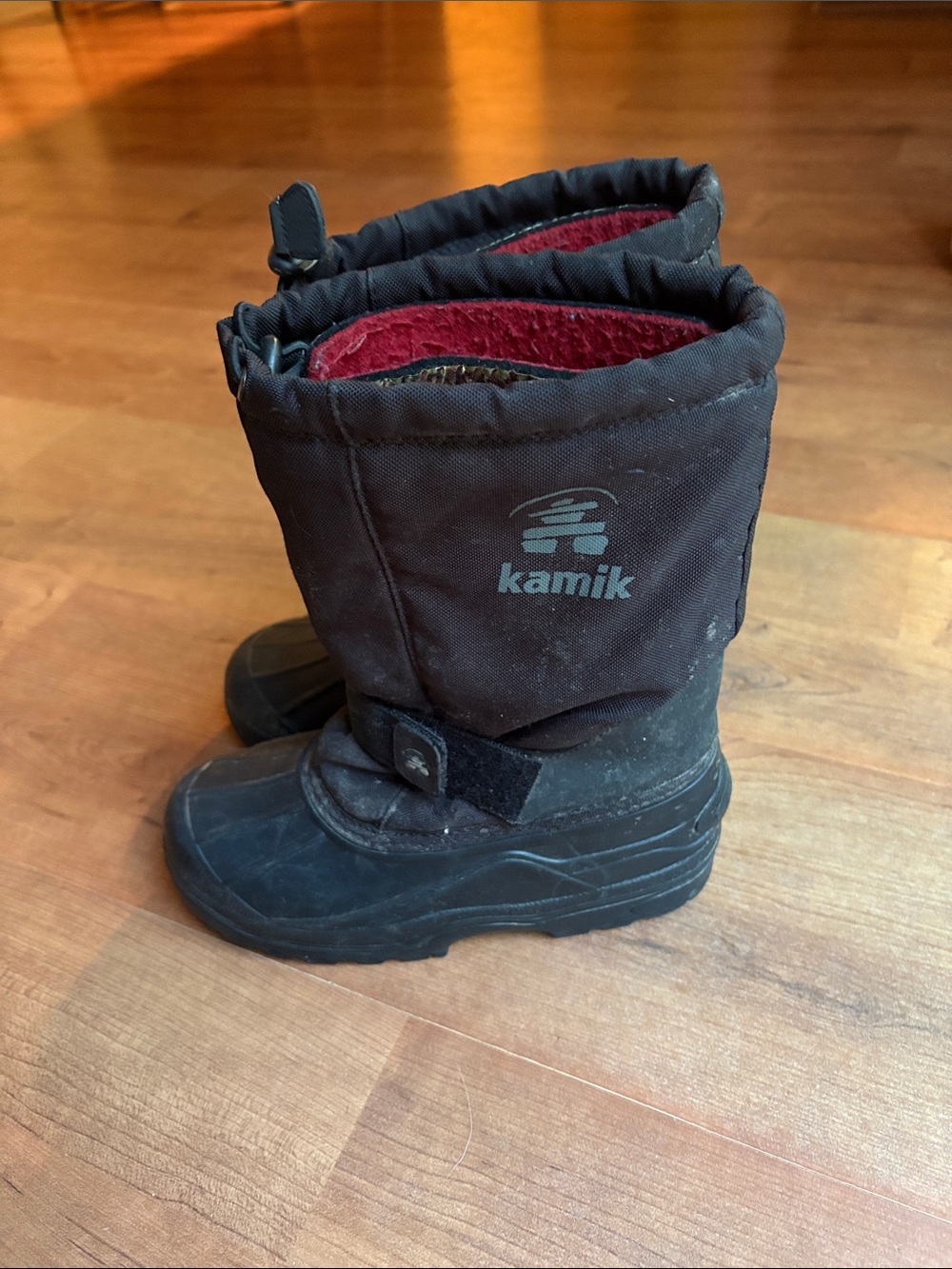 Kamik Black Kids Waterproof Snow Boots with Removable Lining
